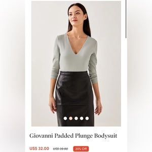 Love Bonito Giovanni Padded Plunge Bodysuit Large